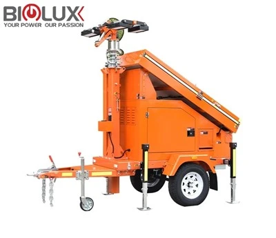 Pòtab Soalr limyè Tower Movable trelè